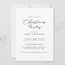 Eenvoudig zwart-wit kerstfeestje kaart