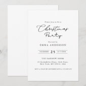 Eenvoudig zwart-wit kerstfeestje kaart (Voorkant / Achterkant)