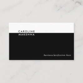Eenvoudig zwart-wit kleurenblok Professional Visitekaartje