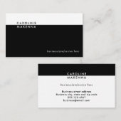 Eenvoudig zwart-wit kleurenblok Professional Visitekaartje (Voorkant / Achterkant)