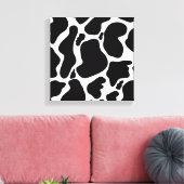 Eenvoudig Zwart wit Koe Vlekken Dier Canvas Afdruk (Insitu (Woonkamer))