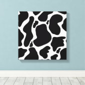 Eenvoudig Zwart wit Koe Vlekken Dier Canvas Afdruk (Insitu (Houten vloer))