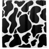 Eenvoudig Zwart wit Koe Vlekken Dier Douchegordijn (Voorkant)