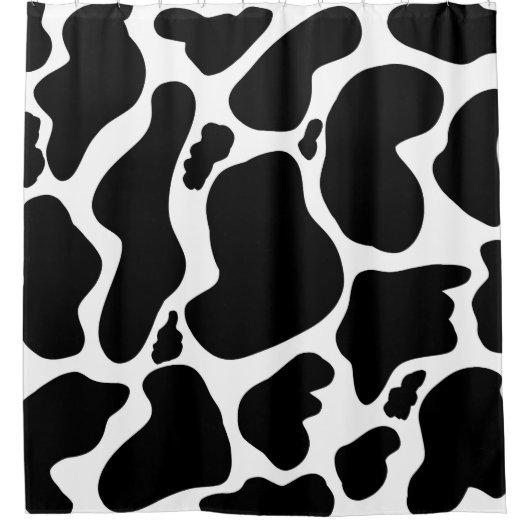 Eenvoudig Zwart wit Koe Vlekken Dier Douchegordijn (Voorkant)