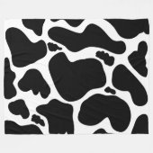 Eenvoudig Zwart wit Koe Vlekken Dier Fleece Deken (Voorkant (Horizontaal))