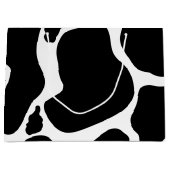 Eenvoudig Zwart wit Koe Vlekken Dier Groot Cadeauzakje (Voorkant)