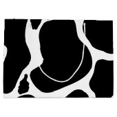 Eenvoudig Zwart wit Koe Vlekken Dier Groot Cadeauzakje (Achterkant)