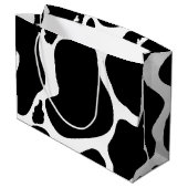 Eenvoudig Zwart wit Koe Vlekken Dier Groot Cadeauzakje (Achterkant Gekanteld)