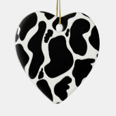 Eenvoudig Zwart wit Koe Vlekken Dier Keramisch Ornament (Rechts)