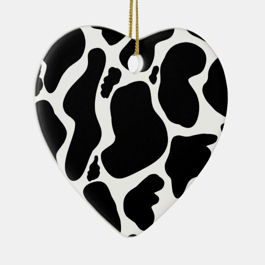 Eenvoudig Zwart wit Koe Vlekken Dier Keramisch Ornament (Rechts)
