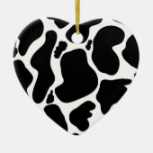 Eenvoudig Zwart wit Koe Vlekken Dier Keramisch Ornament (Voorkant)