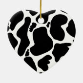 Eenvoudig Zwart wit Koe Vlekken Dier Keramisch Ornament (Achterkant)