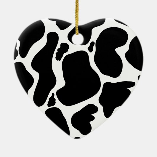 Eenvoudig Zwart wit Koe Vlekken Dier Keramisch Ornament (Achterkant)