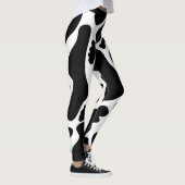 Eenvoudig Zwart wit Koe Vlekken Dier Leggings (Rechts)