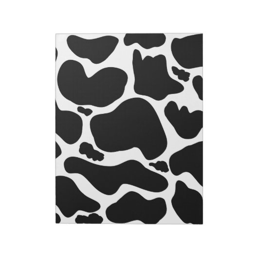Eenvoudig Zwart wit Koe Vlekken Dier Notitieblok (Linkerzijde)