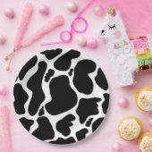 Eenvoudig Zwart wit Koe Vlekken Dier Papieren Bordje (Feest)