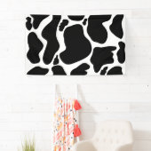 Eenvoudig Zwart wit Koe Vlekken Dier Spandoek (Insitu)