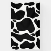 Eenvoudig Zwart wit Koe Vlekken Dier Spandoek (Verticaal)