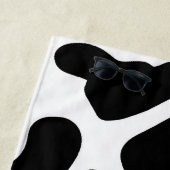 Eenvoudig Zwart wit Koe Vlekken Dier Strandlaken (In situ)