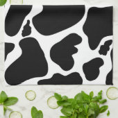 Eenvoudig Zwart wit Koe Vlekken Dier Theedoek (Gevouwen)