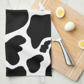 Eenvoudig Zwart wit Koe Vlekken Dier Theedoek (Quarter Fold)