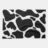 Eenvoudig Zwart wit Koe Vlekken Dier Theedoek (Horizontaal)