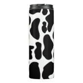 Eenvoudig Zwart wit Koe Vlekken Dier Thermosbeker (Achterkant)