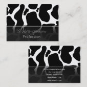 Eenvoudig Zwart wit Koe Vlekken Dier Visitekaartje (Voorkant / Achterkant)