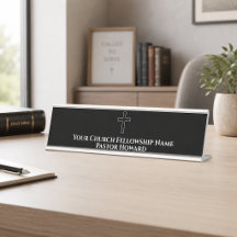 Eenvoudig Zwart Wit Kruis Overzicht Kerk Pastor