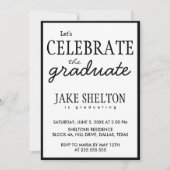 Eenvoudig zwart-wit laat de Afstuderen vieren Kaart (Voorkant)