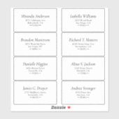 Eenvoudig zwart-wit label gastadres (Vel)