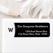 Eenvoudig zwart-wit logo-retourlabel etiket (Insitu)