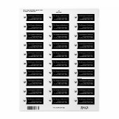 Eenvoudig zwart-wit logo-retourlabel etiket (Full Sheet)