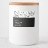 Eenvoudig zwart & wit Mango Jam Label Voedselcontainer Etiket (Voorkant)