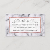 Eenvoudig zwart-wit marmer-stonpatroon aanbevelingskaartje (Achterkant)