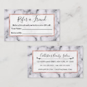 Eenvoudig zwart-wit marmer-stonpatroon aanbevelingskaartje (Voorkant / Achterkant)