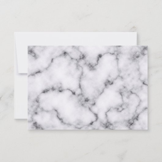 Eenvoudig zwart-wit marmer-stonpatroon save the date (Achterkant)