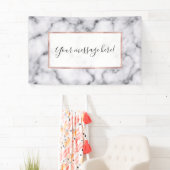 Eenvoudig zwart-wit marmer-stonpatroon spandoek (Insitu)