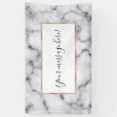 Eenvoudig zwart-wit marmer-stonpatroon spandoek (Verticaal)