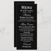 Eenvoudig zwart-wit - Menu Ontvangst (Voorkant / Achterkant)