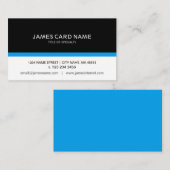 Eenvoudig zwart/wit met blauwe lijn visitekaartje (Voorkant / Achterkant)