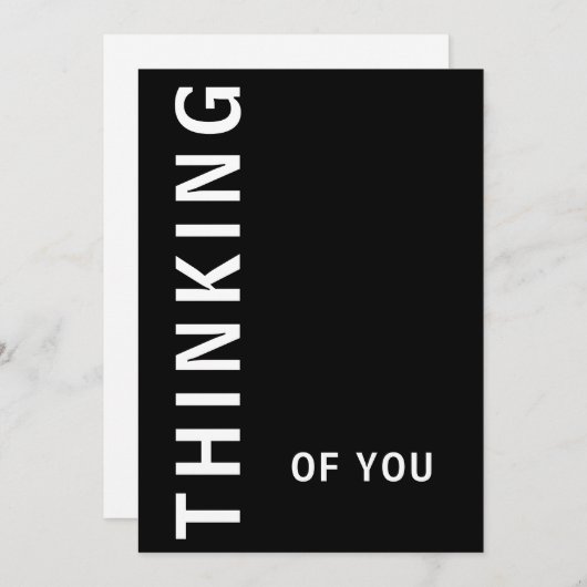 Eenvoudig zwart-wit met het denken van uw tekst feestdagenkaart (Voorkant / Achterkant)