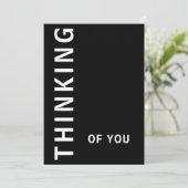 Eenvoudig zwart-wit met het denken van uw tekst feestdagenkaart (Staand voorkant)