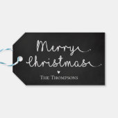 Eenvoudig zwart wit met korte minimalistische fees cadeaulabel (Achterkant Horizontaal)