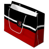 Eenvoudig zwart-wit met twee tonen rode Initialen Groot Cadeauzakje (Voorkant Gekanteld)