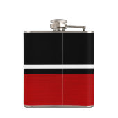 Eenvoudig zwart-wit met twee tonen rode Initialen  Heupfles (Achterkant)