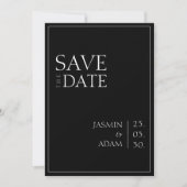 Eenvoudig zwart wit minimale typografie bruiloft save the date (Voorkant)
