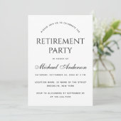 Eenvoudig zwart-wit minimalistisch afscheidsfeestj kaart (Staand voorkant)