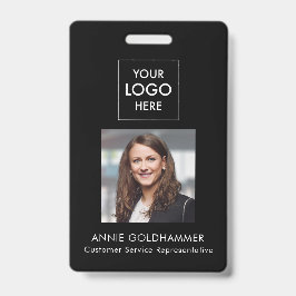 Eenvoudig Zwart & Wit Minimalistisch met Foto Badge