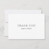 Eenvoudig zwart-wit minimalistisch modern bedankkaart (Voorkant)